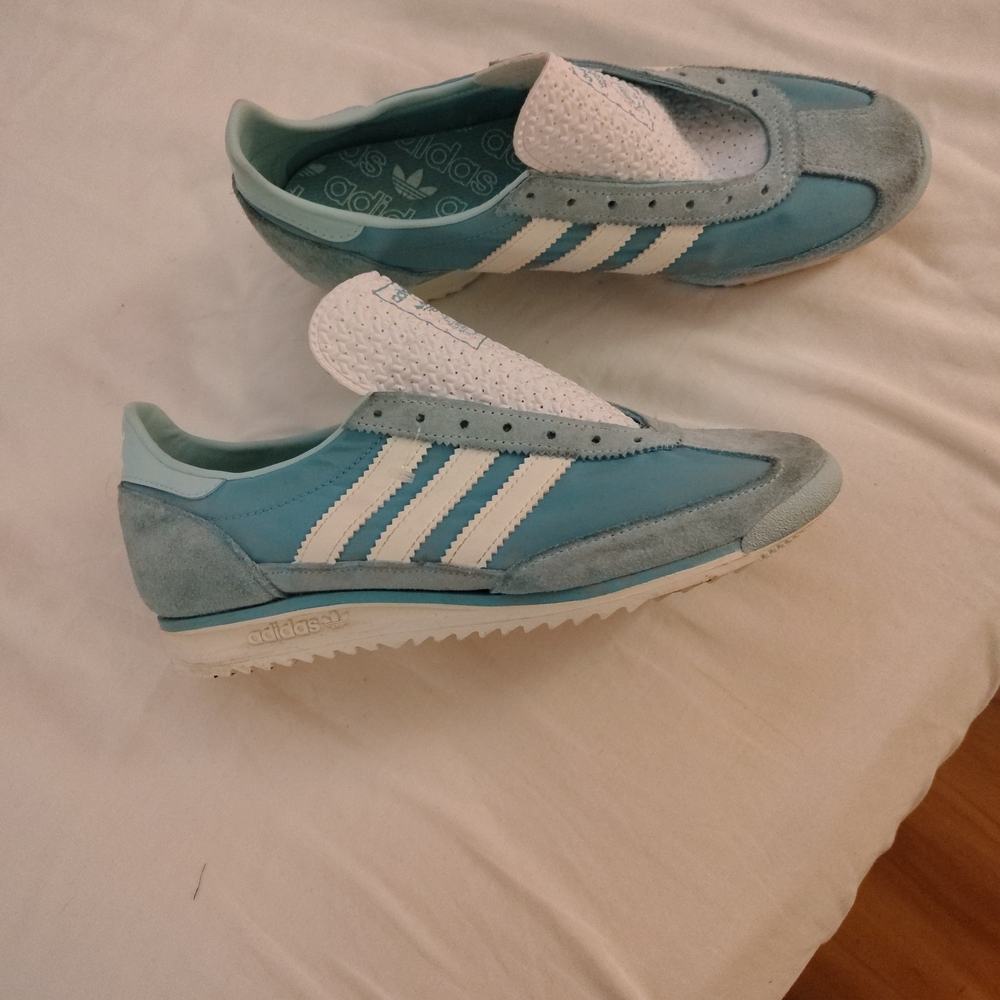 adidas Teal and White Heeled Boots
